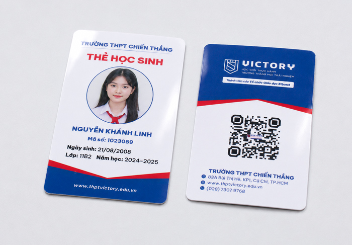 thẻ học sinh cấp 3 bằng nhựa pvc