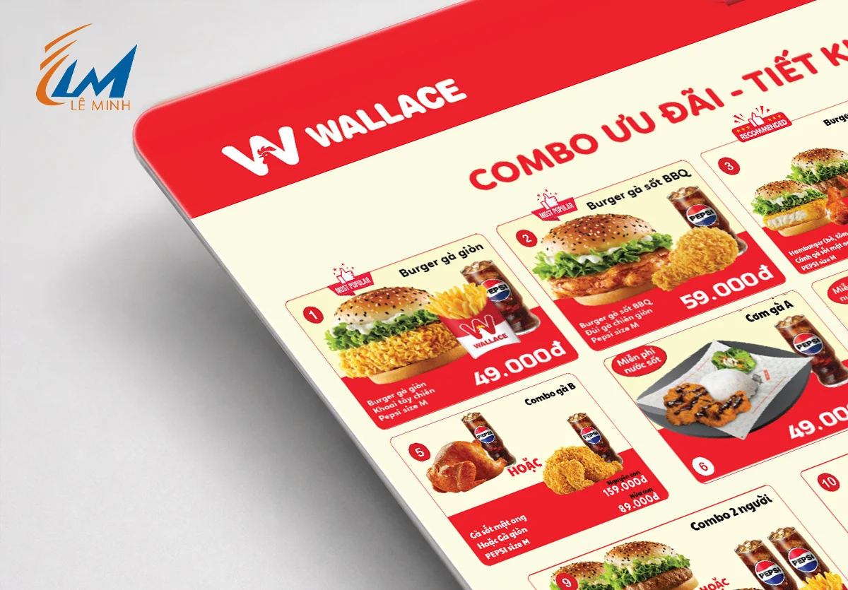 Menu nhựa in 2 mặt A3