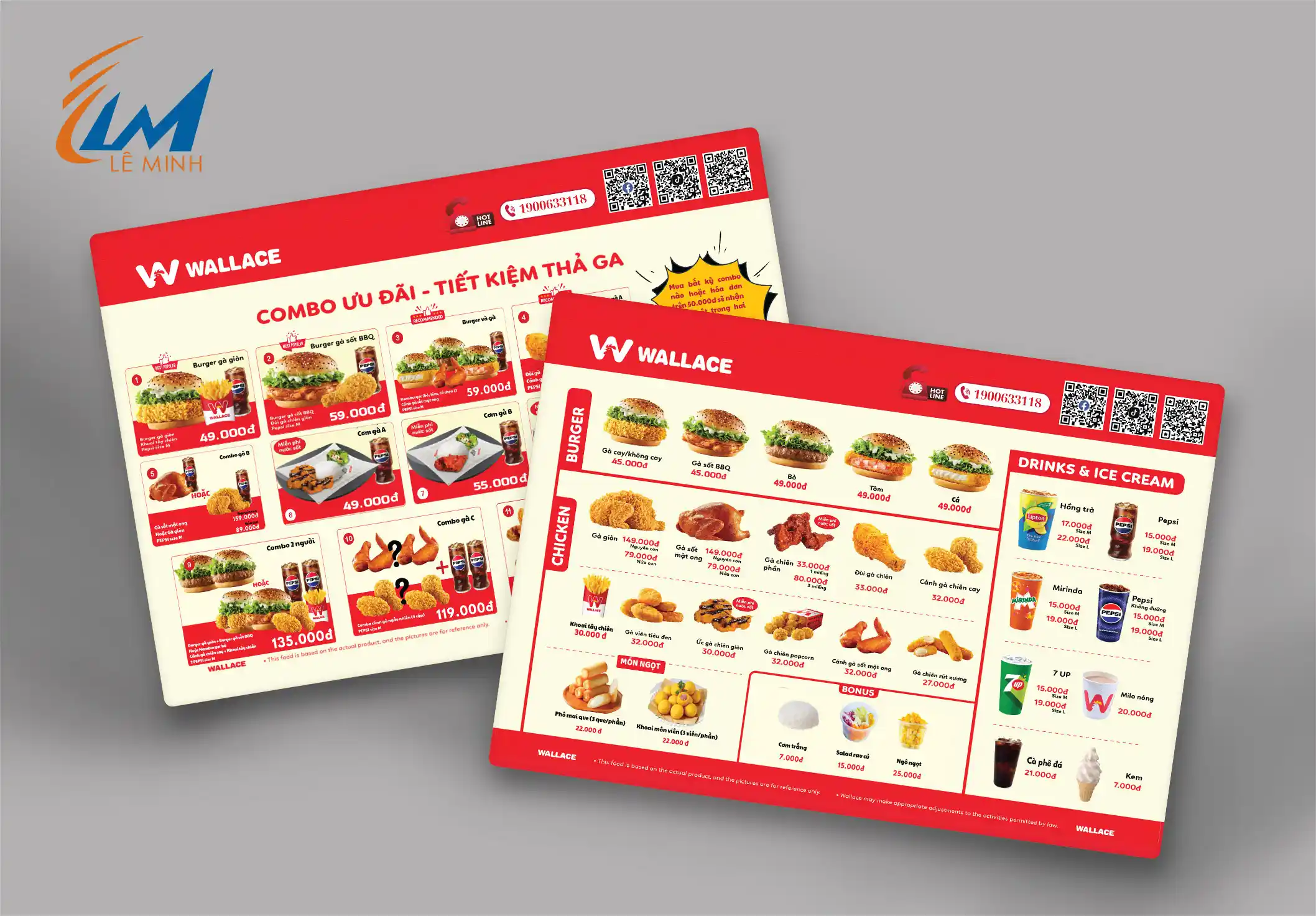 Menu nhựa in 2 mặt A3