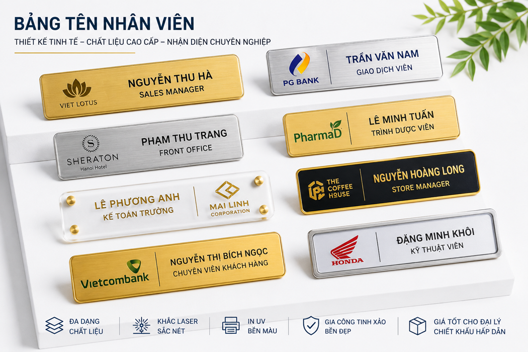 SẢN XUẤT BẢNG TÊN NHÂN VIÊN